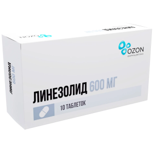 Купить: Линезолид 600 мг 10 шт таблетки покрытые пленочной оболочкой