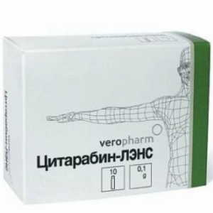 Купить: Цитарабин-ЛЭНС 100 мг 10 шт лиофилизат для приготовления раствора для инъекций флакон