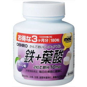 Купить: Orihiro Железо 180 шт таблетки жевательные со вкусом какао/сливы