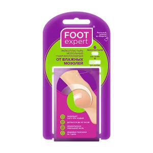 Купить: Foot Expert пластырь мозольный гидроколлоидный набор 6 шт от влажных мозолей 2-х размеров