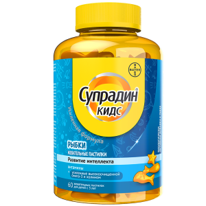 Купить: Супрадин Кидс Рыбки 4 г 60 шт пастилки жевательные