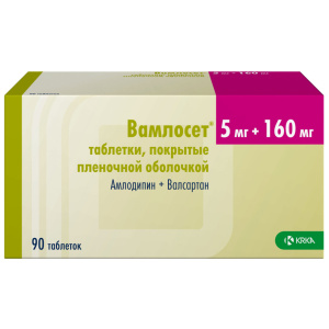 Купить: Вамлосет 5 мг + 160 мг 90 шт таблетки покрытые пленочной оболочкой