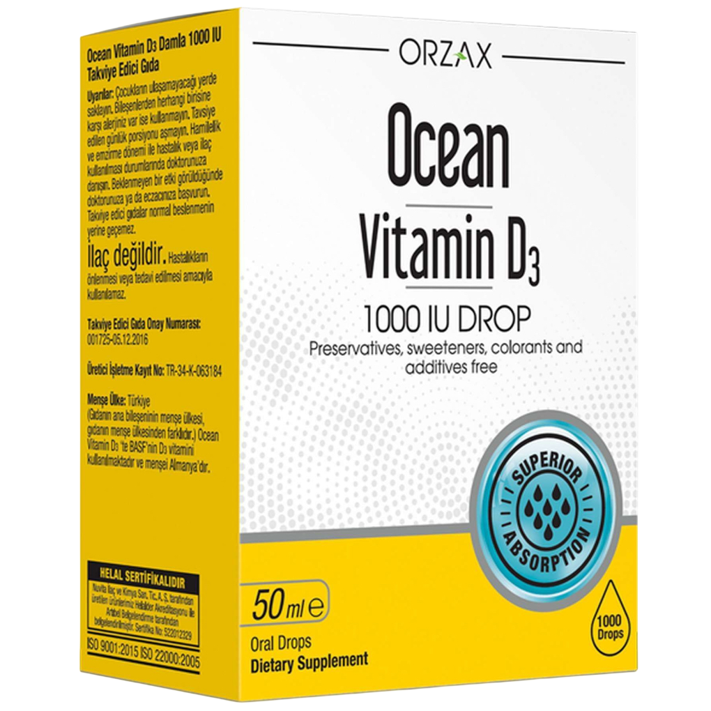 Купить Orzax Ocean Витамин D3 1000 МЕ 50 мл жидкость для приема внутрь флакон с капельницей-дозатором
