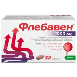 Купить Флебавен 1000 мг 32 шт таблетки покрытые пленочной оболочкой