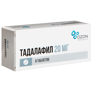 Купить: Тадалафил 20 мг 8 шт таблетки покрытые пленочной оболочкой