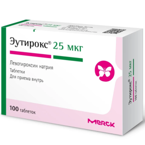 Купить: Эутирокс 25 мкг 100 шт таблетки