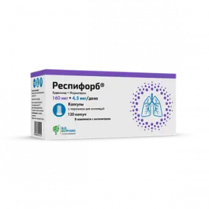 Купить Респифорб 160 мкг + 4,5 мкг 120 доз капсулы с порошком для ингаляций