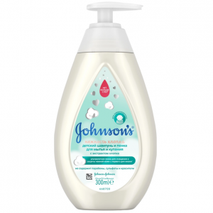 Купить: Johnsons Baby Нежность Хлопка пенка-шампунь 300мл д/мытья и купания