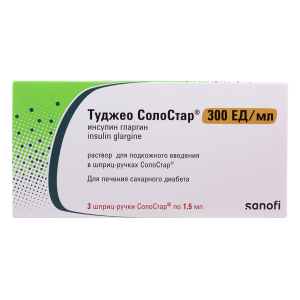 Купить: Туджео СолоСтар 300 ЕД/мл 1,5 мл 3 шт раствор для подкожного введения шприц-ручка