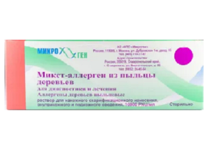 Купить: Микст-аллерген из пыльцы деревьев для диагностики и лечения 5 мл 2 шт раствор для внутрикожного и подкожного введения накожного скарификационного нанесения и проведения прик-теста флаконы