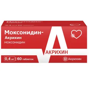 Купить Моксонидин-Акрихин 400 мкг 60 шт таблетки покрытые пленочной оболочкой