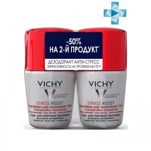 Купить: Vichy дезодорант шариковый Анти-стресс 72 часа от избыточного потоотделения, 50мл 2 шт