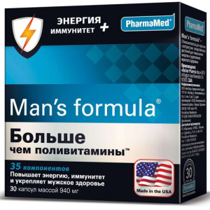 Купить: Man's formula Больше чем поливитамины Энергия и иммунитет 30 шт капсулы