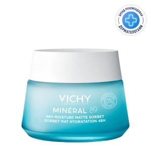 Купить: Vichy Mineral 89 50 мл гель-сорбет для лица матирующий с увлажнением для жирной и комбинированной кожи 48 мл
