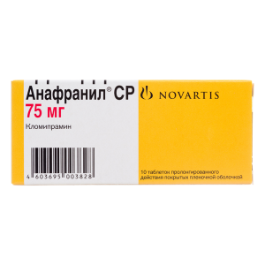 Купить: Анафранил CP 75 мг 10 шт таблетки пролонгированного действия покрытые пленочной оболочкой