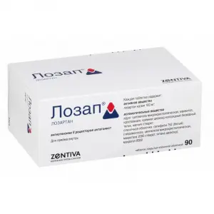 Купить Лозап 100 мг 90 шт таблетки покрытые пленочной оболочкой