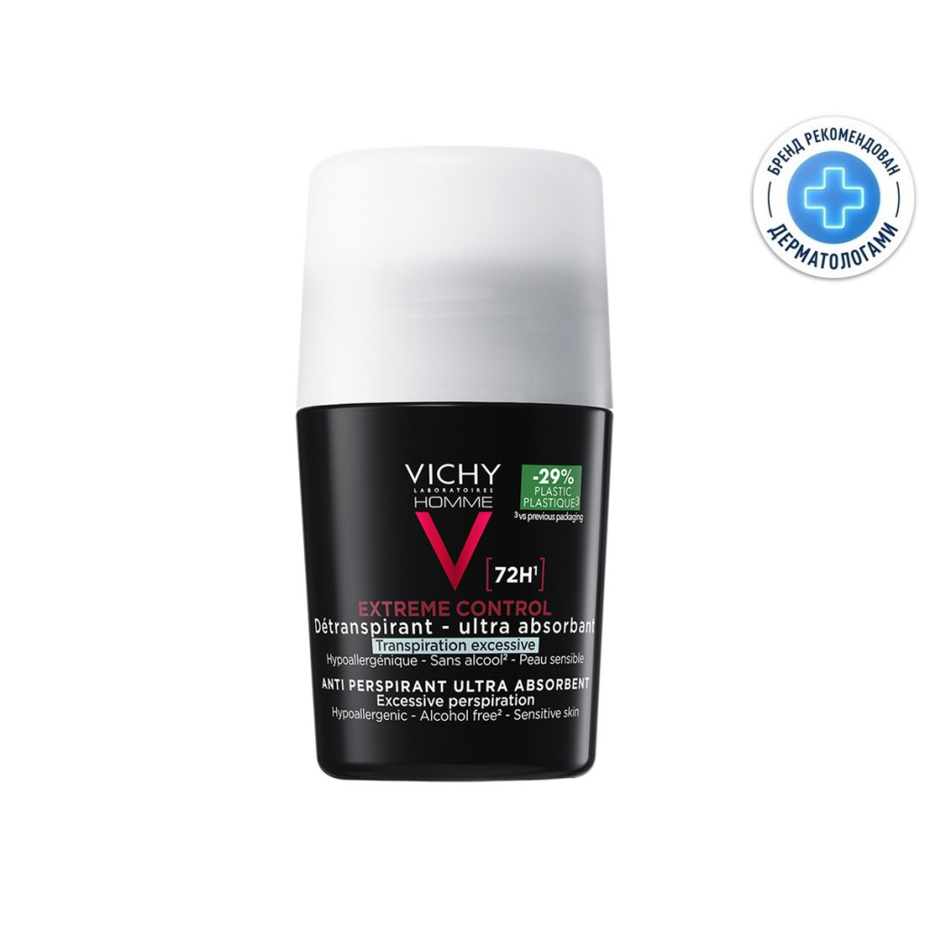 Купить Vichy Homme 50 мл дезодорант-антиперспирант против избыточного потоотделения 72 ч