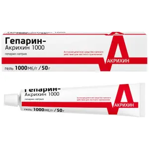 Купить Гепарин-Акрихин 1000 50 г гель для наружного применения