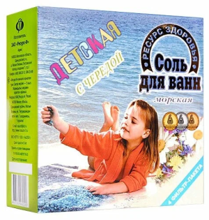 Купить: Ресурс Здоровья 250 г 4 шт соль для ванн морская детская череда фильтр-пакеты