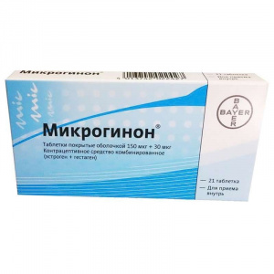 Купить: Микрогинон 21 шт таблетки покрытые оболочкой