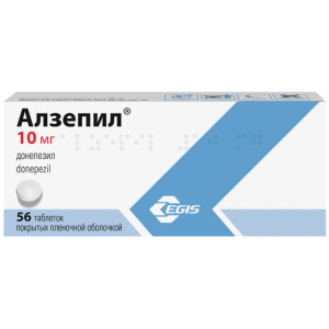 Купить: Алзепил 10 мг 56 шт таблетки покрытые пленочной оболочкой