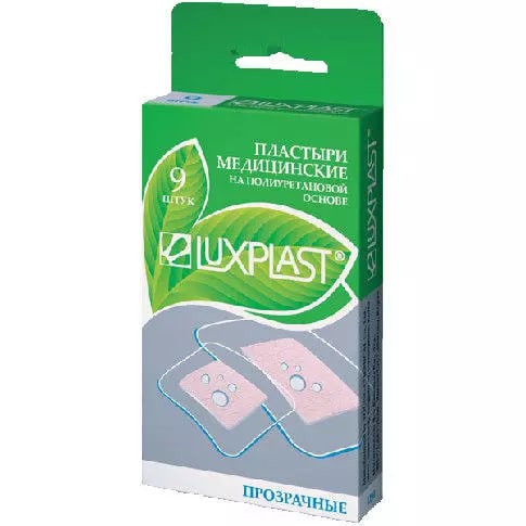 Купить Luxplast  3,8 см x 3,8 см 9 шт пластырь полимерный прозрачный