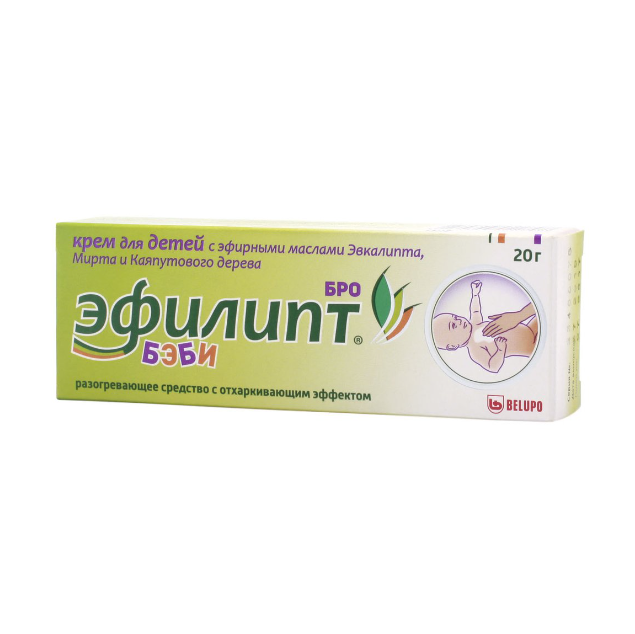 Купить Эфилипт Бро Бэби 20 г крем разогревающий детский