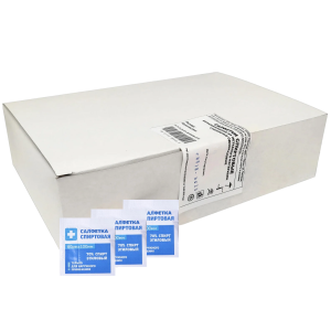 Купить: Салфетки спиртовые антисептические из нетканого материала стерильные одноразовые 60 мм х 100 мм 400 шт