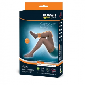 Купить: B.Well Rehab Med чулки компрессионные 2 класс размер 5 Артикул JW-222 натуральный