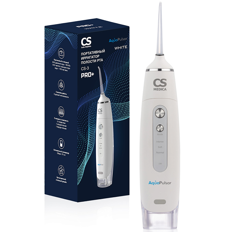 Купить CS Medica AquaPulsar CS-3 PRO+ white ирригатор полости рта портативный