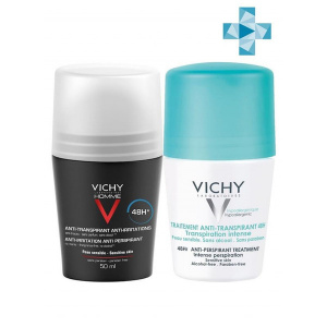 Купить: Vichy набор дезодорантов жен п/избыт 48ч 50мл + муж 50мл