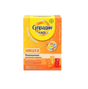Купить: Супрадин Кидс Мишки 4 г 30 шт пастилки жевательные