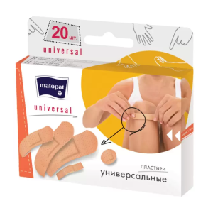 Купить: Matopat 19 мм x 76 мм 20 шт пластырь универсальный телесный
