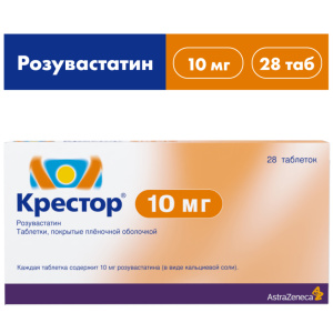 Купить: Крестор 10 мг 28 шт таблетки покрытые пленочной оболочкой