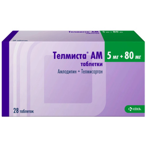 Купить: Телмиста АМ 5 мг + 80 мг 28 шт таблетки