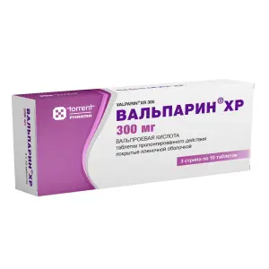 Купить Вальпарин ХР 300 мг 30 шт таблетки пролонгированного действия покрытые пленочной оболочкой