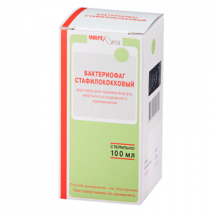 Купить: Бактериофаг Стафилококковый раствор д/внутр наруж и местн примен  фл 100мл