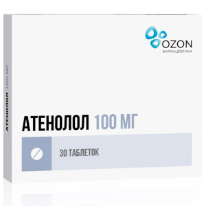 Купить: Атенолол 100 мг 30 шт таблетки покрытые пленочной оболочкой