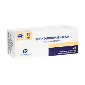 Купить: Эсциталопрам Канон 10 мг 28 шт таблетки покрытые пленочной оболочкой