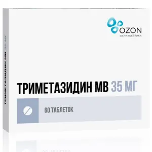 Купить Триметазидин МВ 35 мг 60 шт таблетки покрытые пленочной оболочкой с модифицированным высвобождением