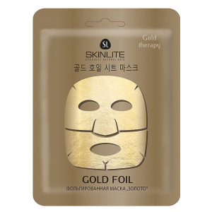Купить: Skinlite 10 шт маска для лица фольгированная золото