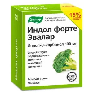 Купить Индол Форте Эвалар поддержание здоровья молочной железы 60 шт капсулы