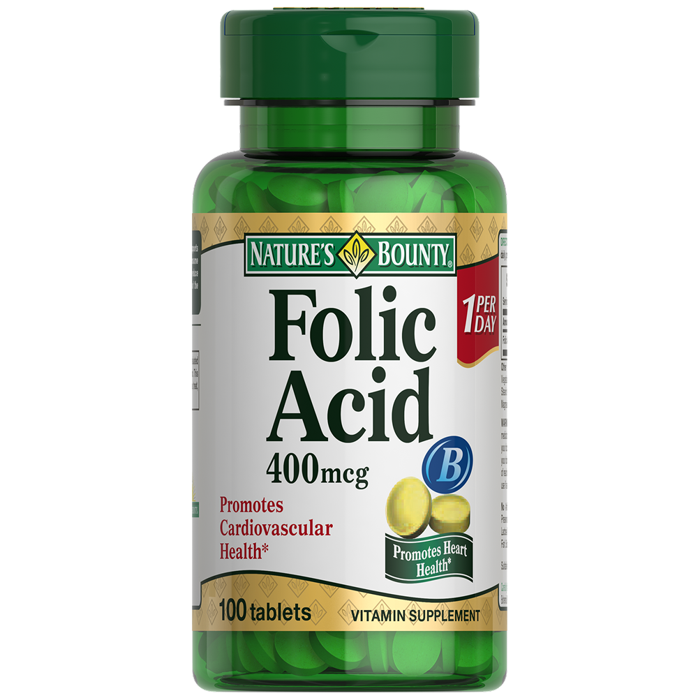 Купить Nature's Bounty Фолиевая кислота 400 мкг 100 шт таблетки