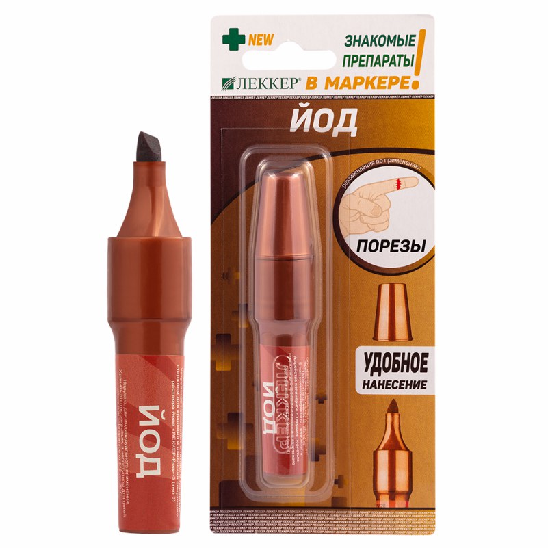 Купить Йод-Леккер 5 % 5 мл 1 шт раствор спиртовой с твердым пористым стержнем тип 2