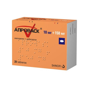 Купить: Апроваск 10 мг + 150 мг 28 шт таблетки покрытые пленочной оболочкой