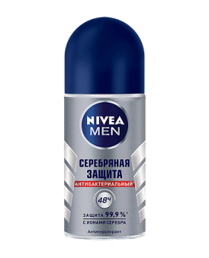 Купить: Nivea Men 50 мл 1 шт дезодорант-антиперспирант серебряная защита антибактериальный ролик