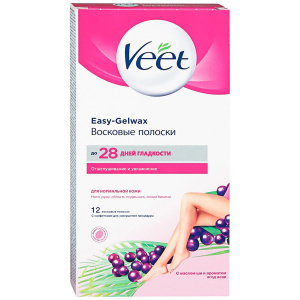 Купить: Veet 12 шт полоски восковые для депиляции для нормальной кожи