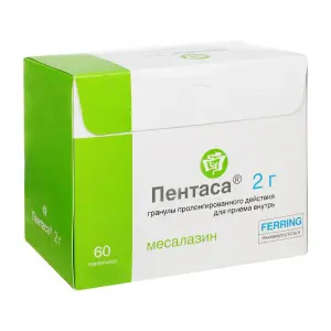 Купить Пентаса 2 г 60 шт гранулы с пролонгированным высвобождением для приема внутрь