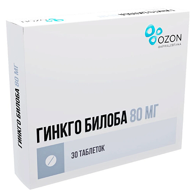 Купить Гинкго Билоба 80 мг 30 шт таблетки покрытые пленочной оболочкой