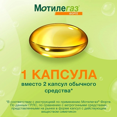 Купить Мотилегаз Форте 120 мг 40 шт капсулы